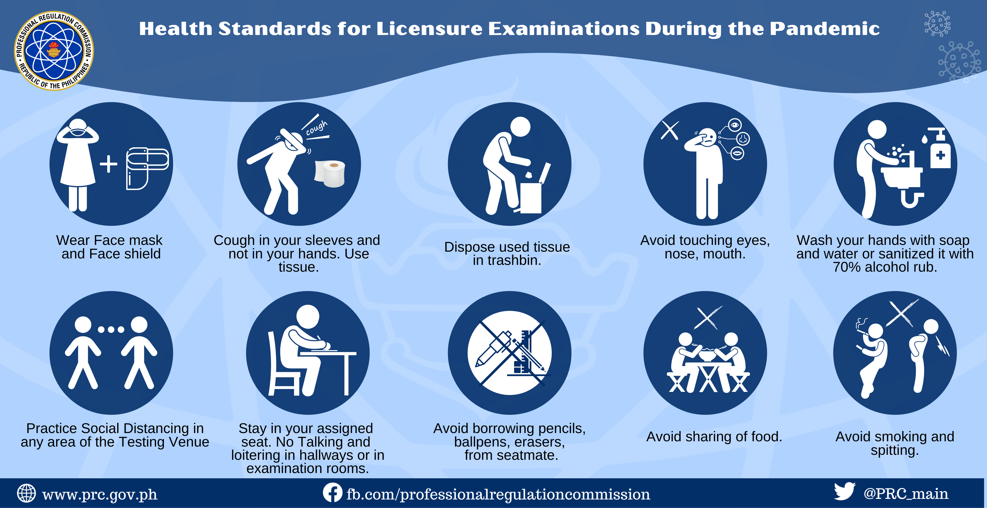 Infographics on the Health Standards for the scheduled Continuation of